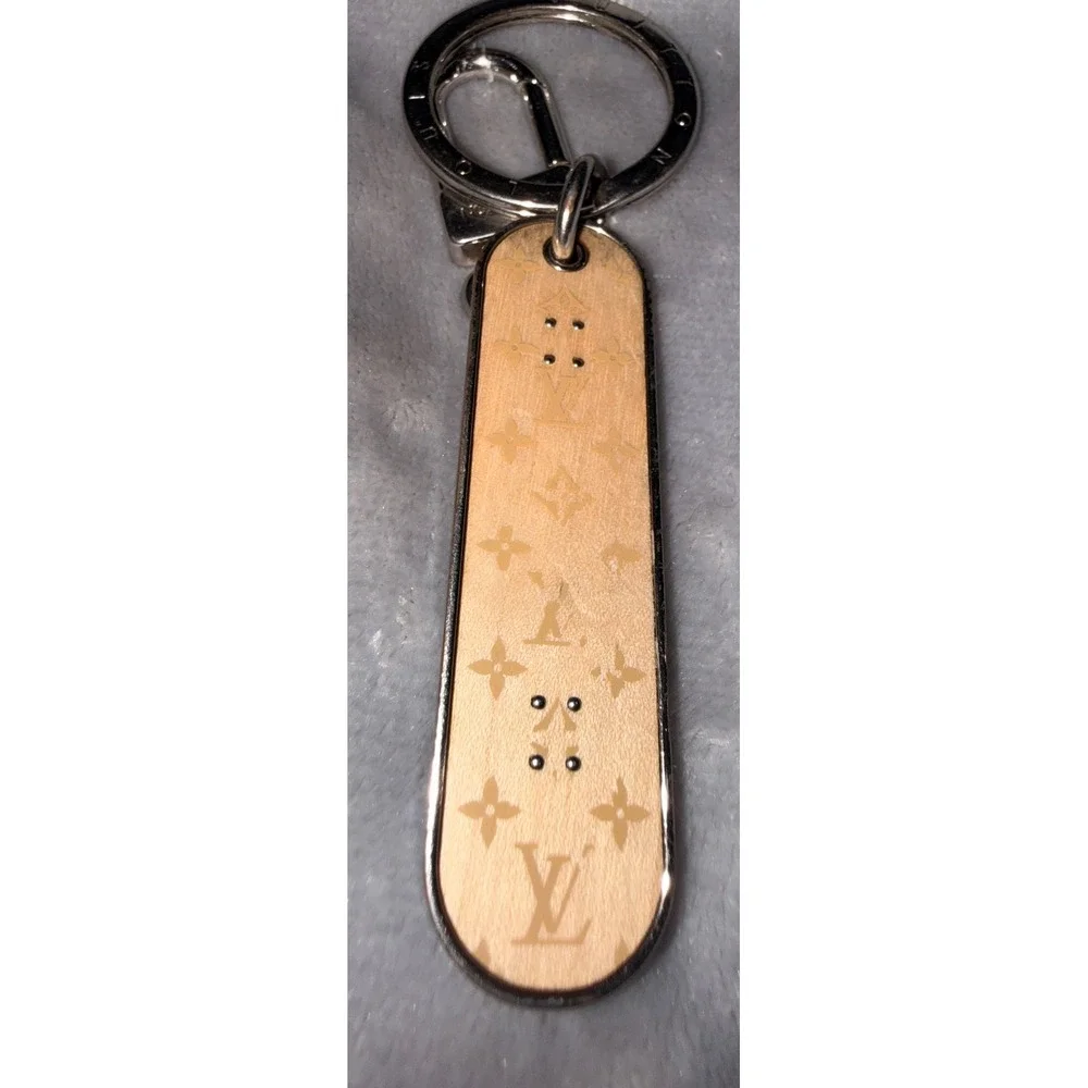 Louis Vuitton Skateboard Bag Charm Key Holder Silver Monogram‎ MP3135